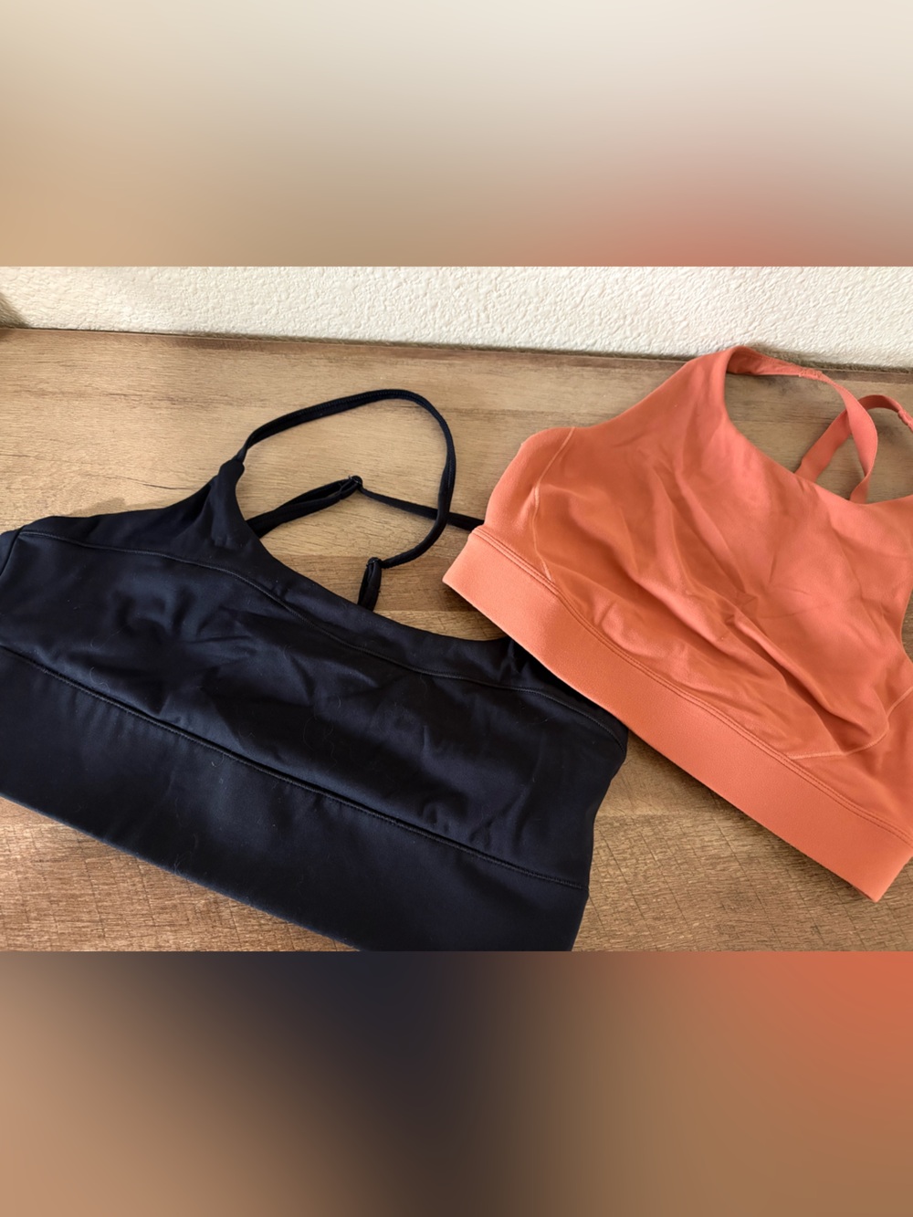 Banana Republic Coral and Black Sports Bralette Duo